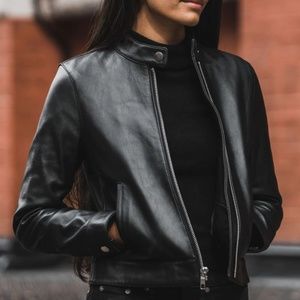Black leather jacket